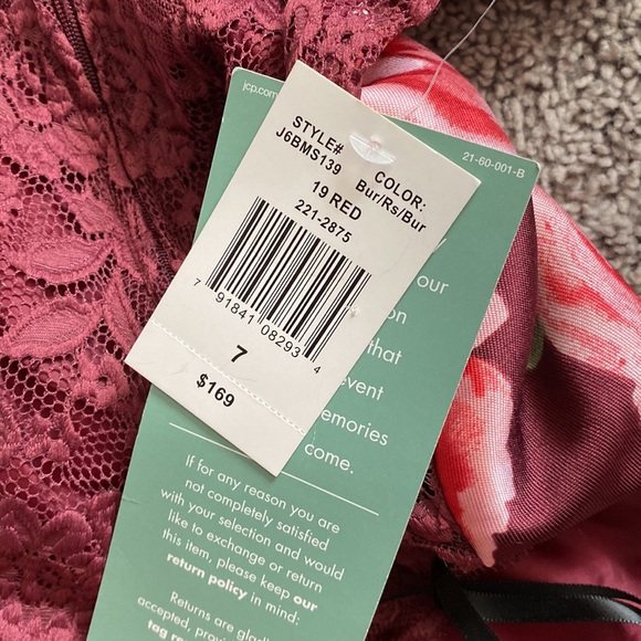 FLORAL BALLGOWN PROM DRESS WITH POCKETS AND SLIT - Picture 4 of 5